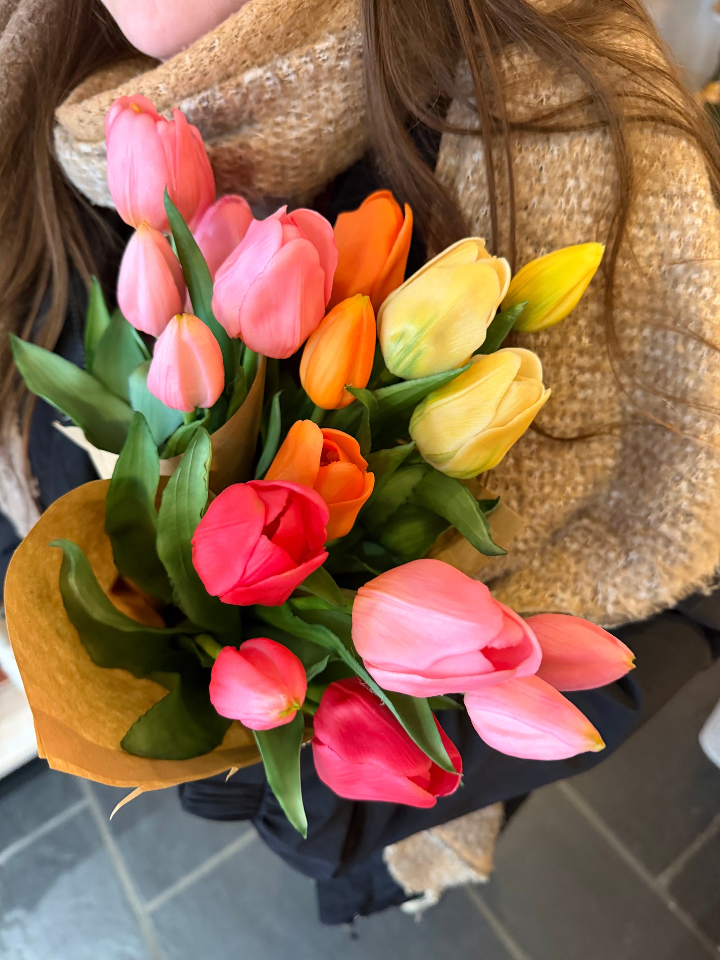 Fausses tulipes - touché vrai fleur