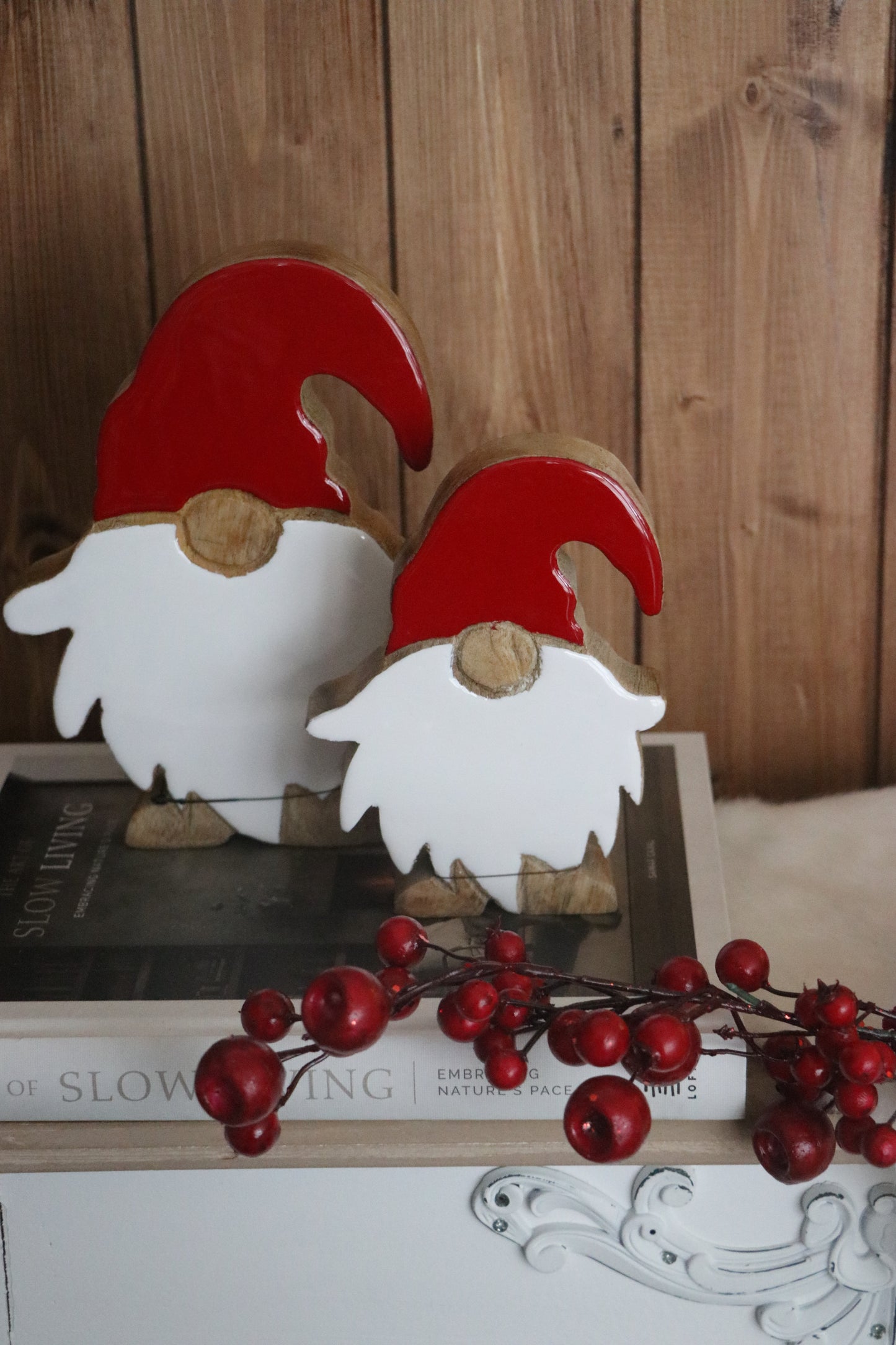 Gnome père Noël en bois