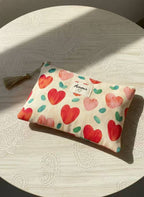 Pochette trousse de toilette 14x20 cm cœurs imprimés Amour : Rouge