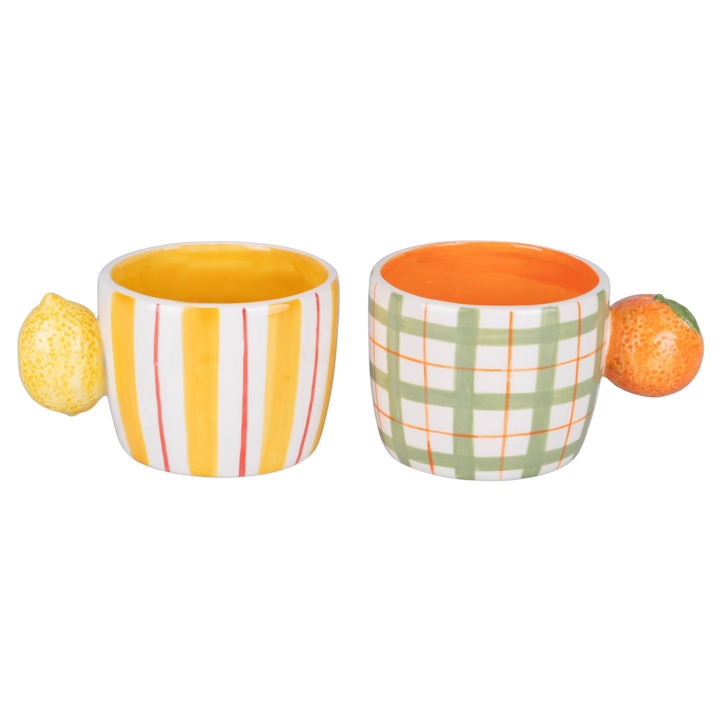 Lot de 2 mugs Fruit Life avec anse agrume