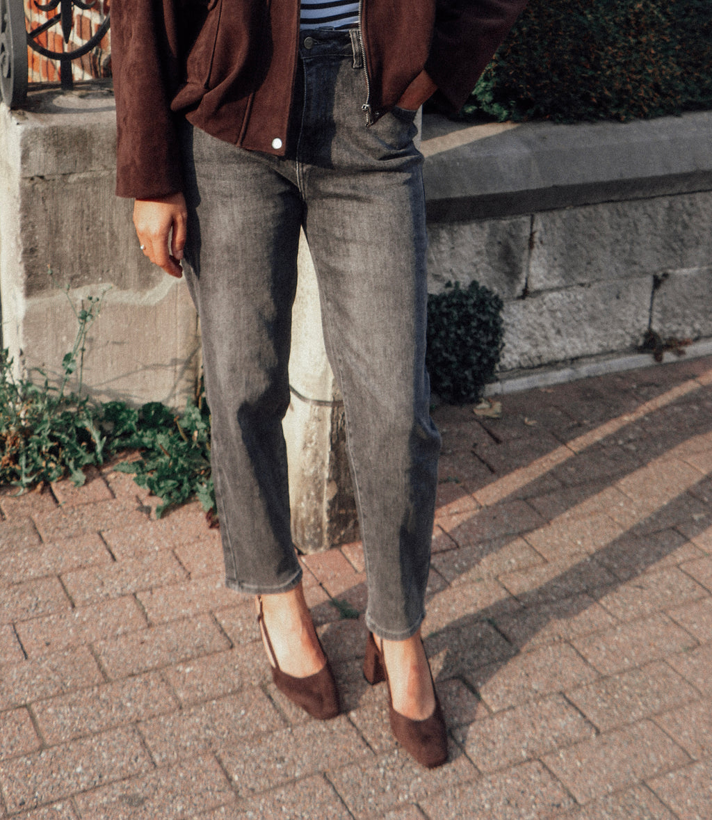 Jeans mom - gris