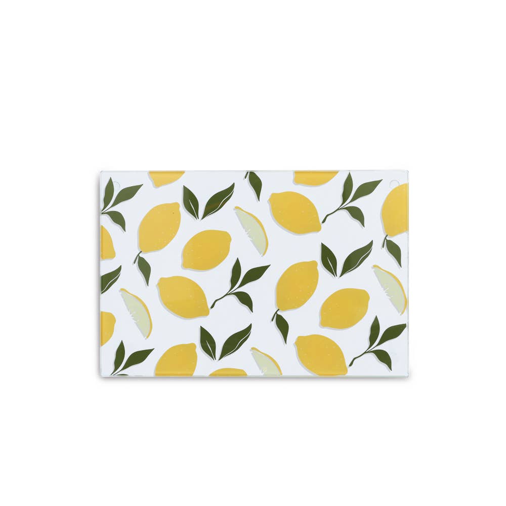 Plaque de découpe en verre "Citrons": Coloré / Environ 30 x 20 cm