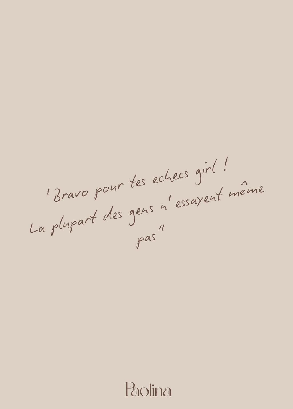 Carte « bravo pour tes échecs »