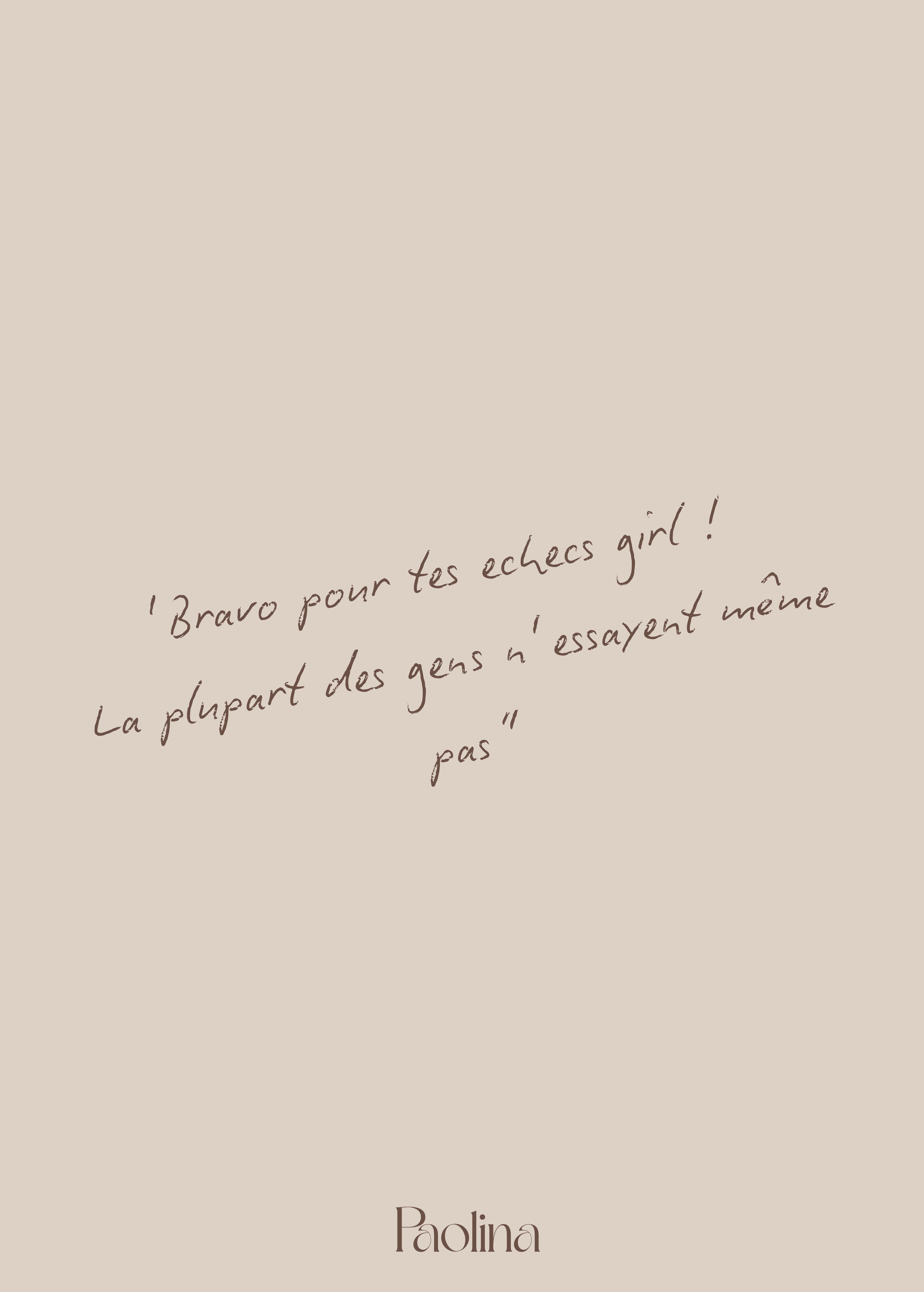 Carte « bravo pour tes échecs »