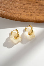 Boucles Acier inoxydable Fleurs Résine colorés: Blush