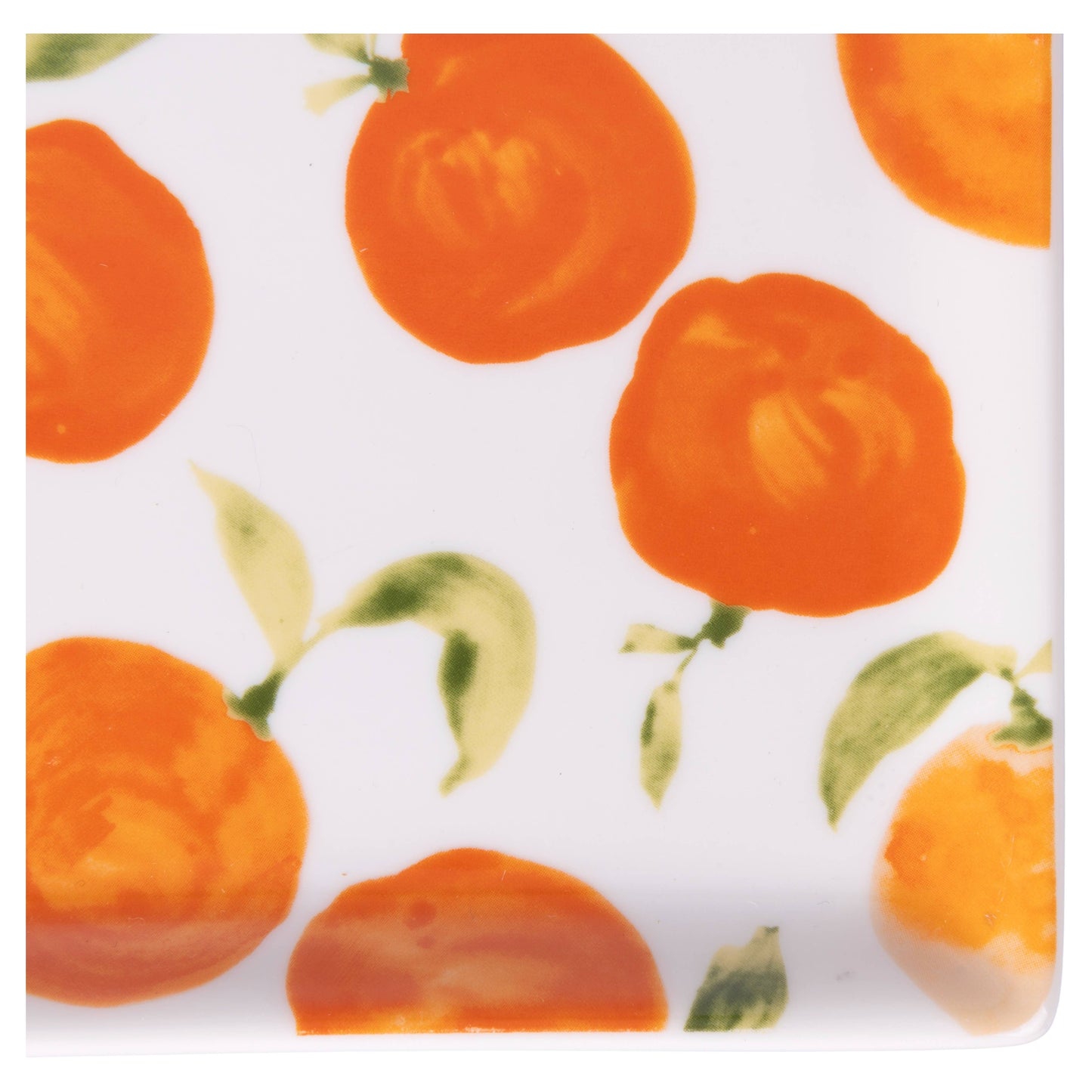 Assiette rectangulaire Fruit Life 2 modèles assortis 31,5 x 16,5 cm orange