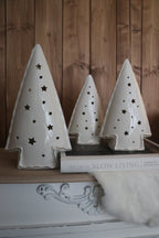 Sapin blanc et doré lumineux