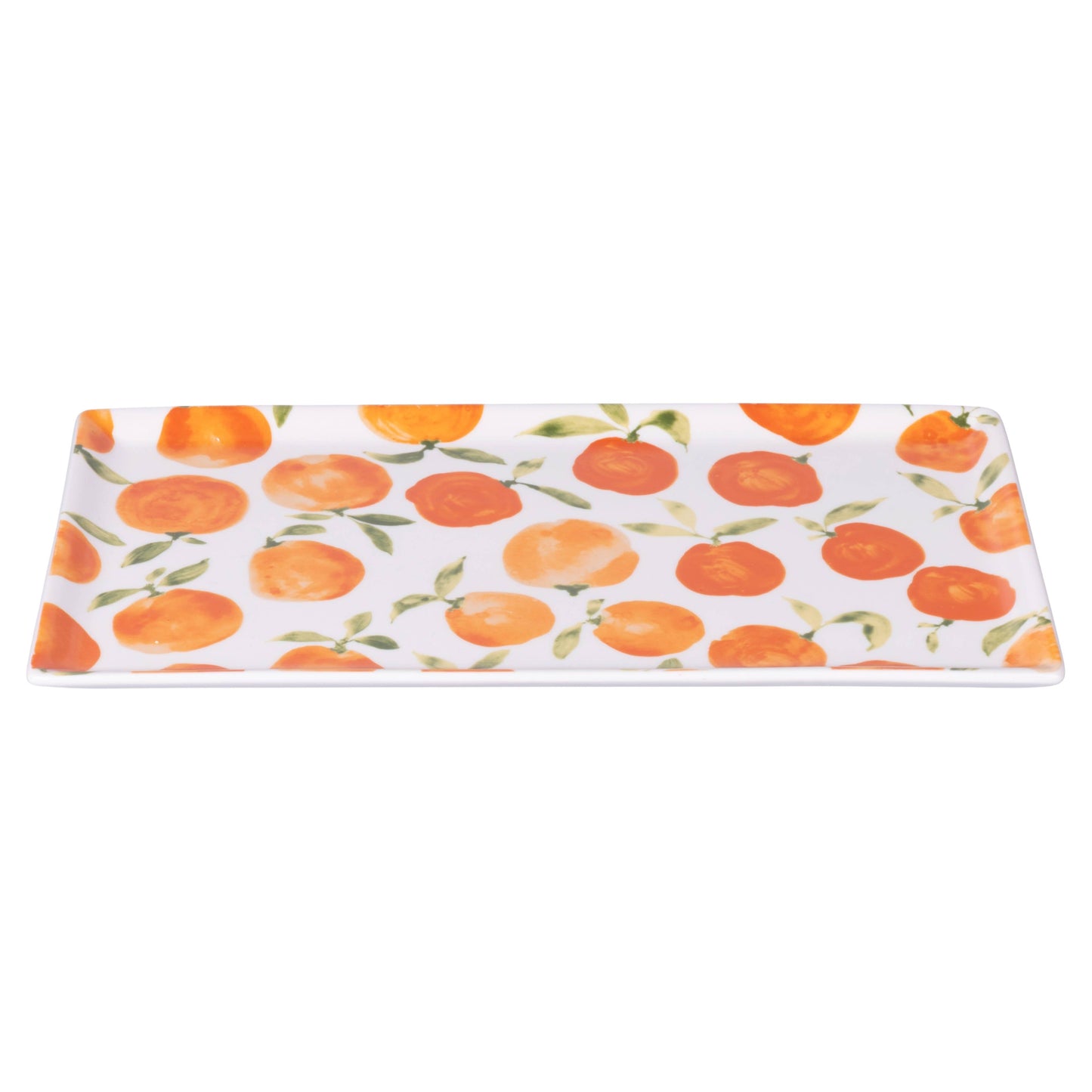 Assiette rectangulaire Fruit Life 2 modèles assortis 31,5 x 16,5 cm orange