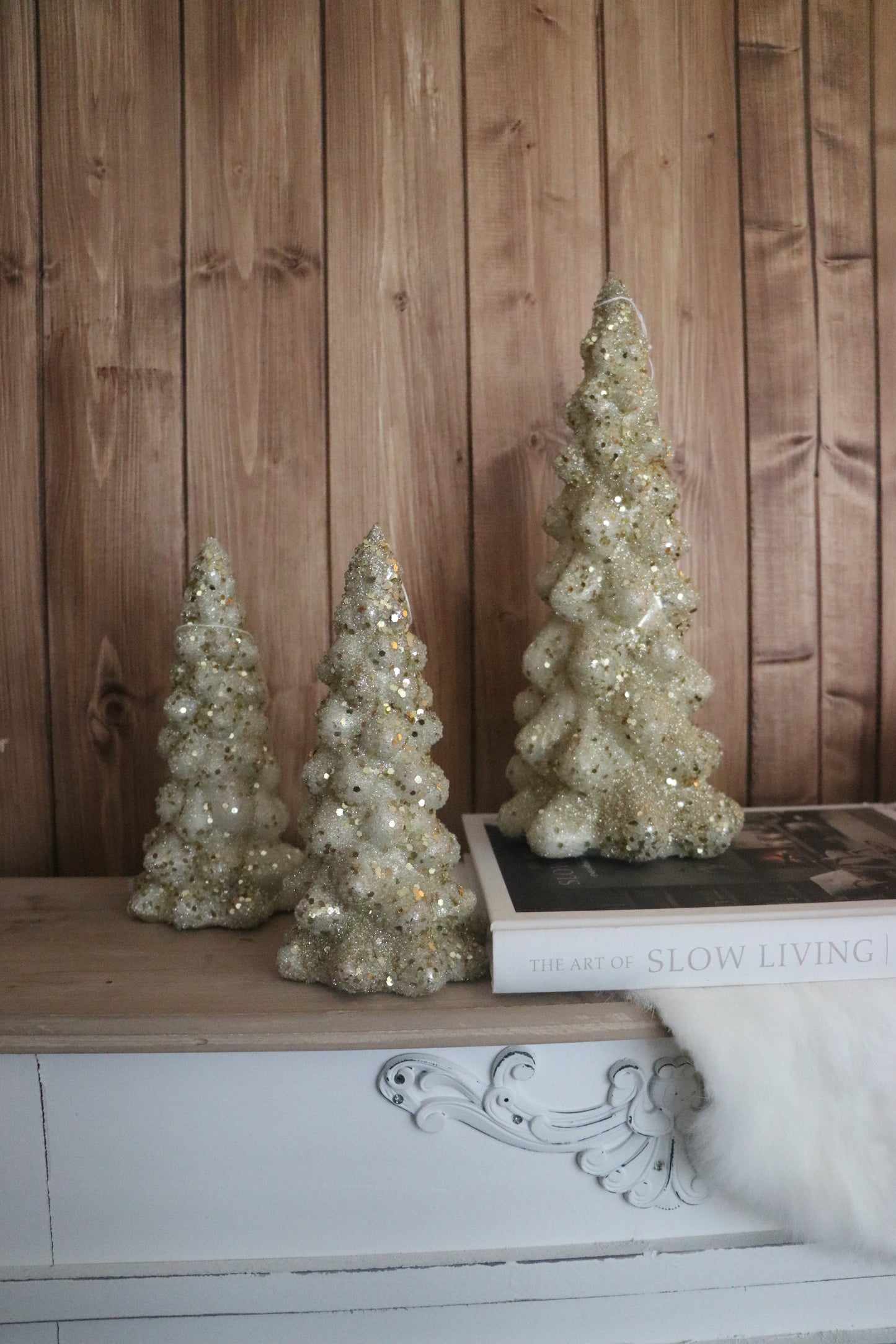 Sapin en verre doré