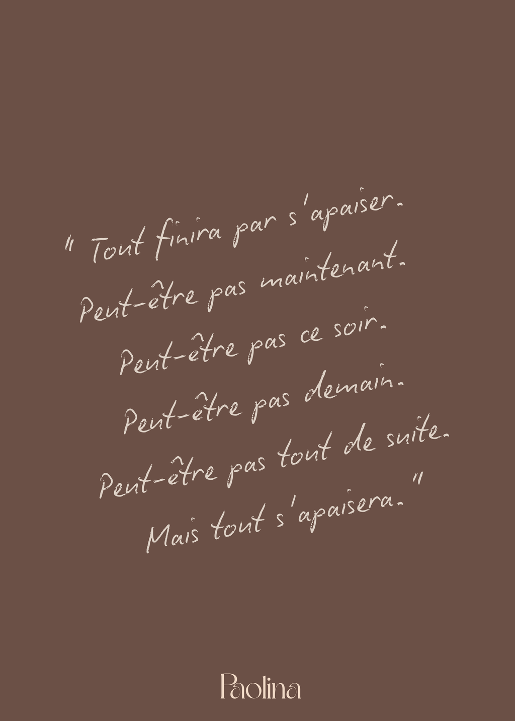 Carte « tout finira »