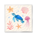 Carreau avec illustration - 10x10 cm - Vie marine