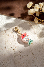 Lot 5 charms poisson colorés dorés émaillés été mignons