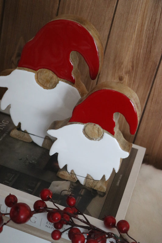 Gnome père Noël en bois