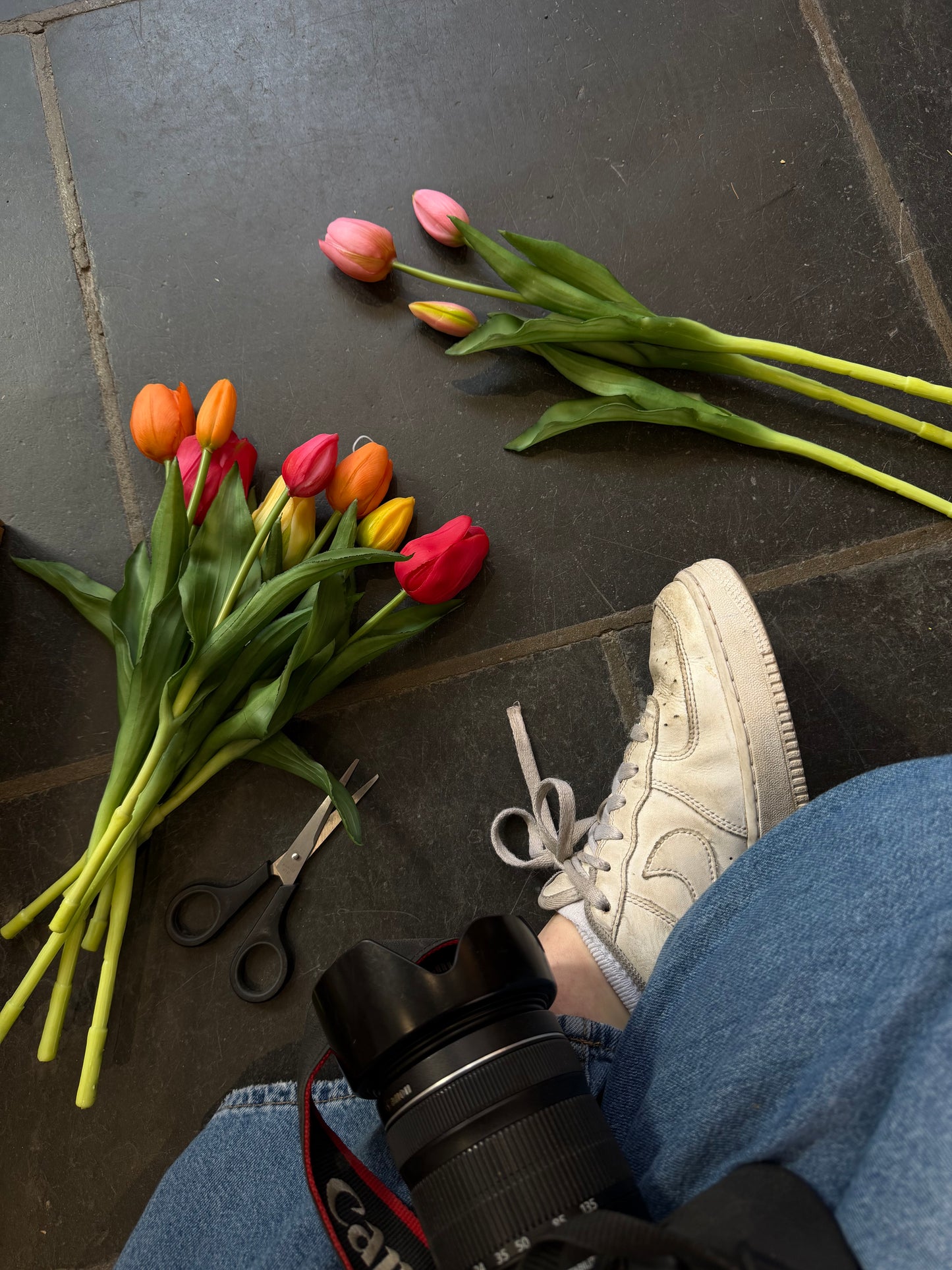 Fausses tulipes - touché vrai fleur