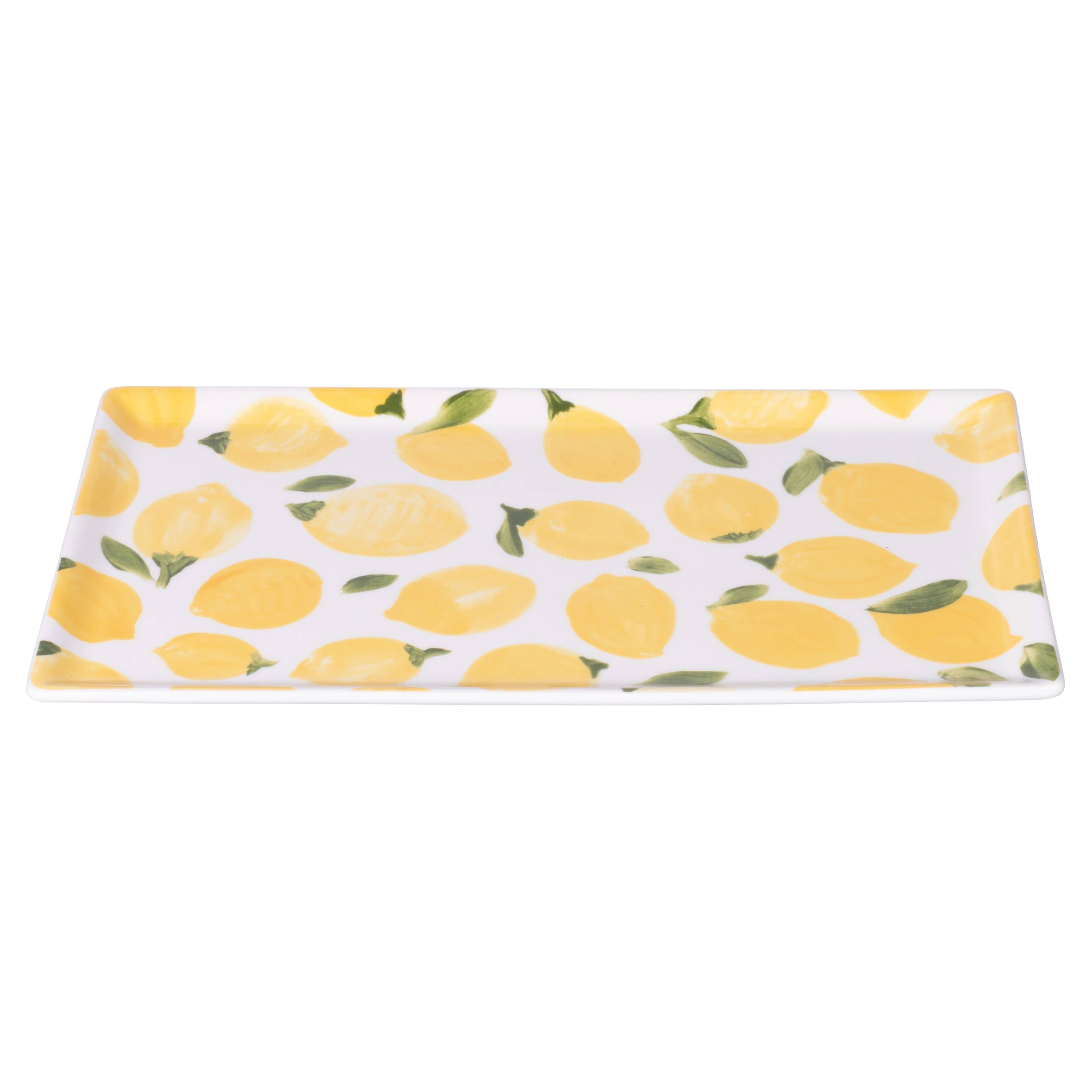 Rechteckiger Teller Fruit Life 2 Modelle 31,5 x 16,5 cm Zitrone