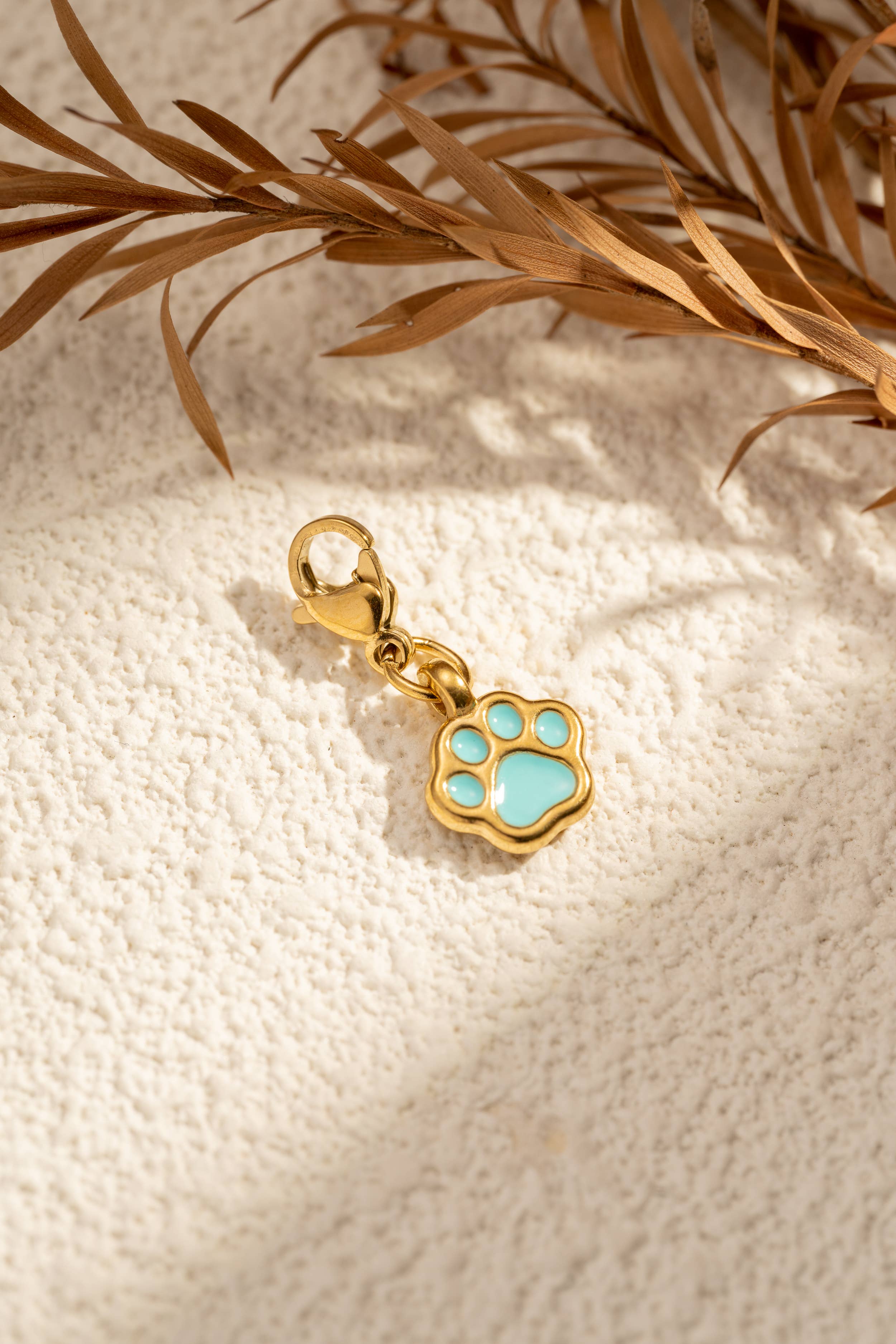 Lot 6 charm patte émaillés acier inoxydable doré multicoloré