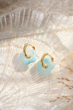 Boucles Acier inoxydable Fleurs Résine colorés: Orange