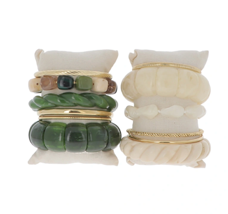 Bracelets perles et joncs