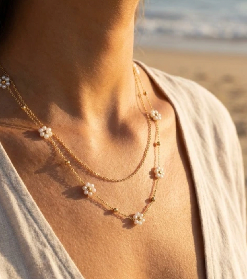Collier en acier inoxydable / doré ou argenté