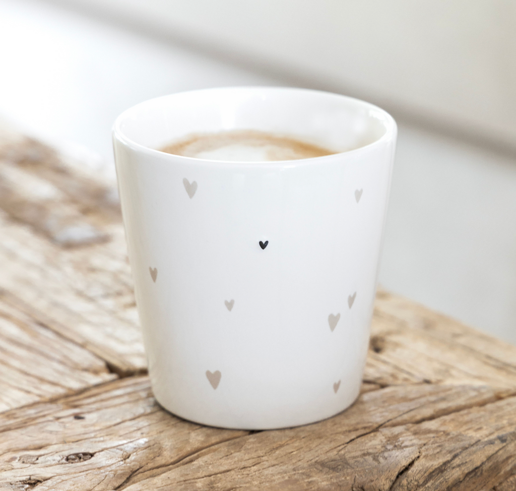 Tasse Becher Herzen BC