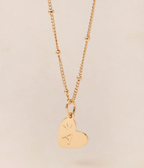 Chaine + Médaillon coeur gravé plaquée or