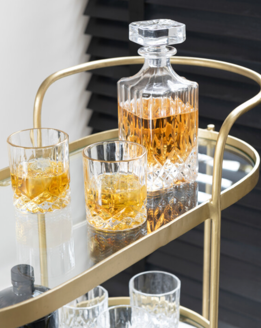 Verre à Whisky bordure dorée