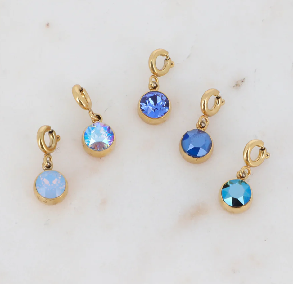 Charms cristaux Swarovski bleu