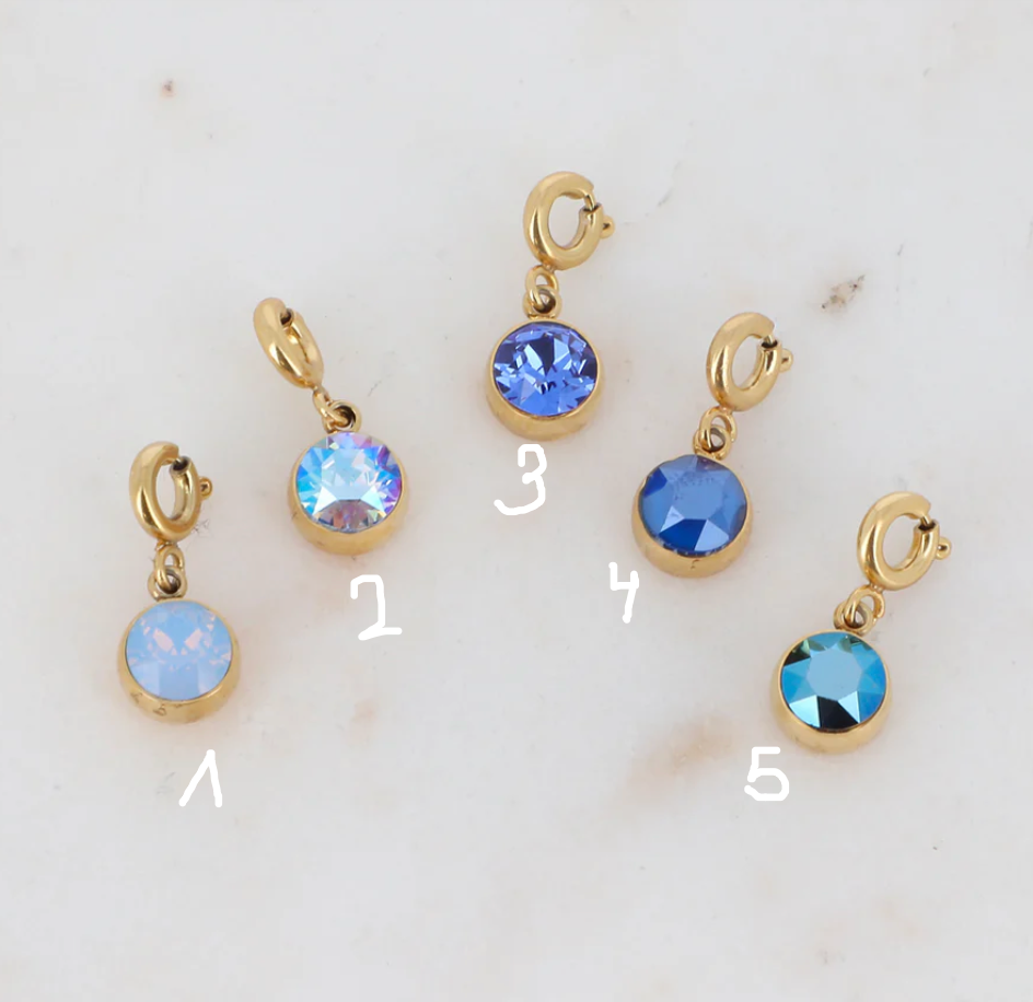 Charms cristaux Swarovski bleu