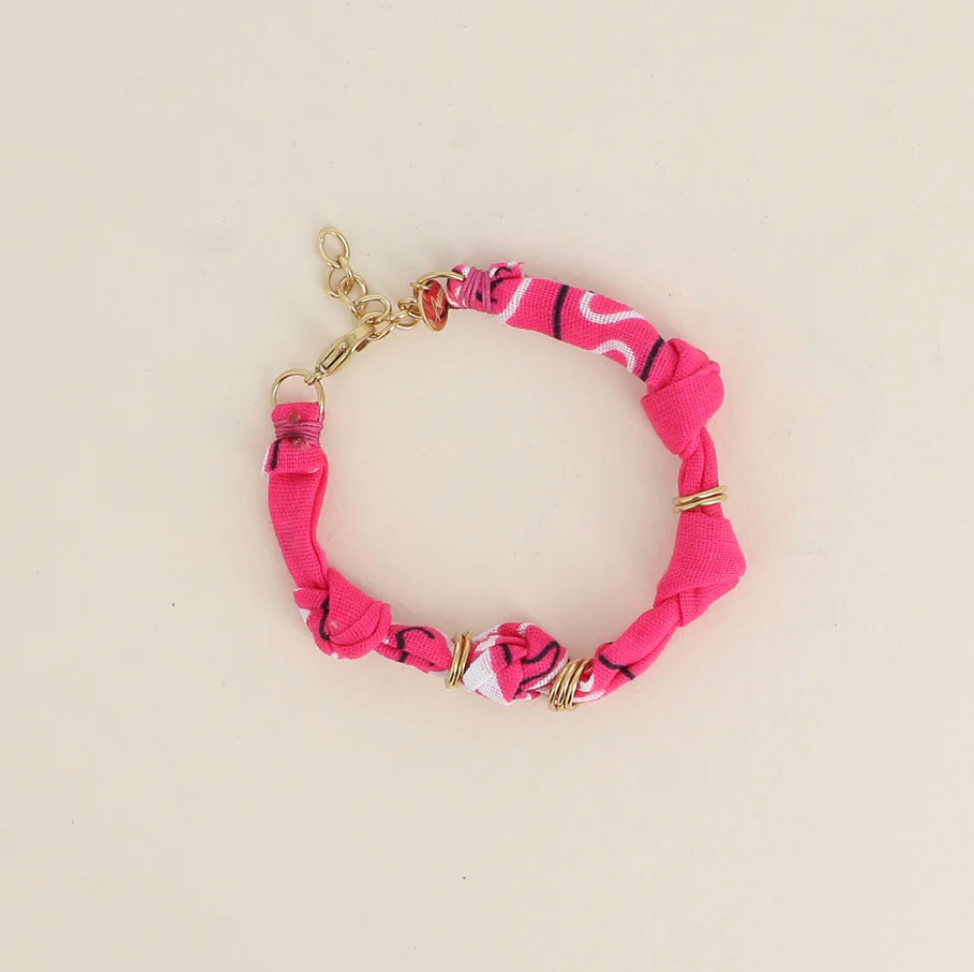 Bracelet tissus fushia