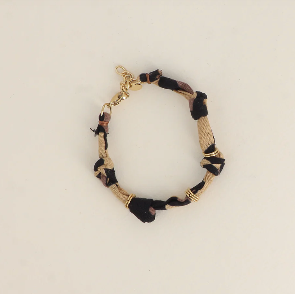 Bracelet tissus léopard