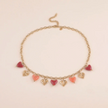 Collier coeurs orange