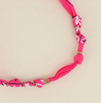 Collier tissus fushia