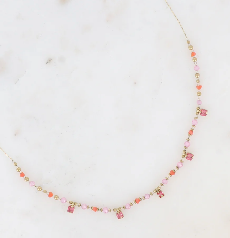 Collier Isaline rose - orange