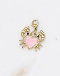 Charms crabe Coeur rose