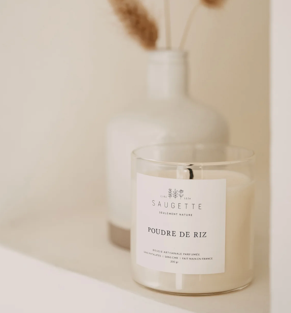 Bougie poudre de riz