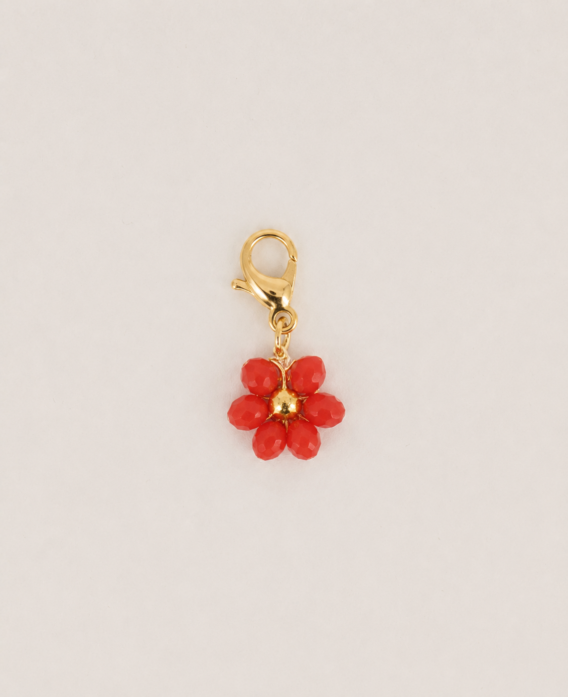 Charms fleur en perles rouge
