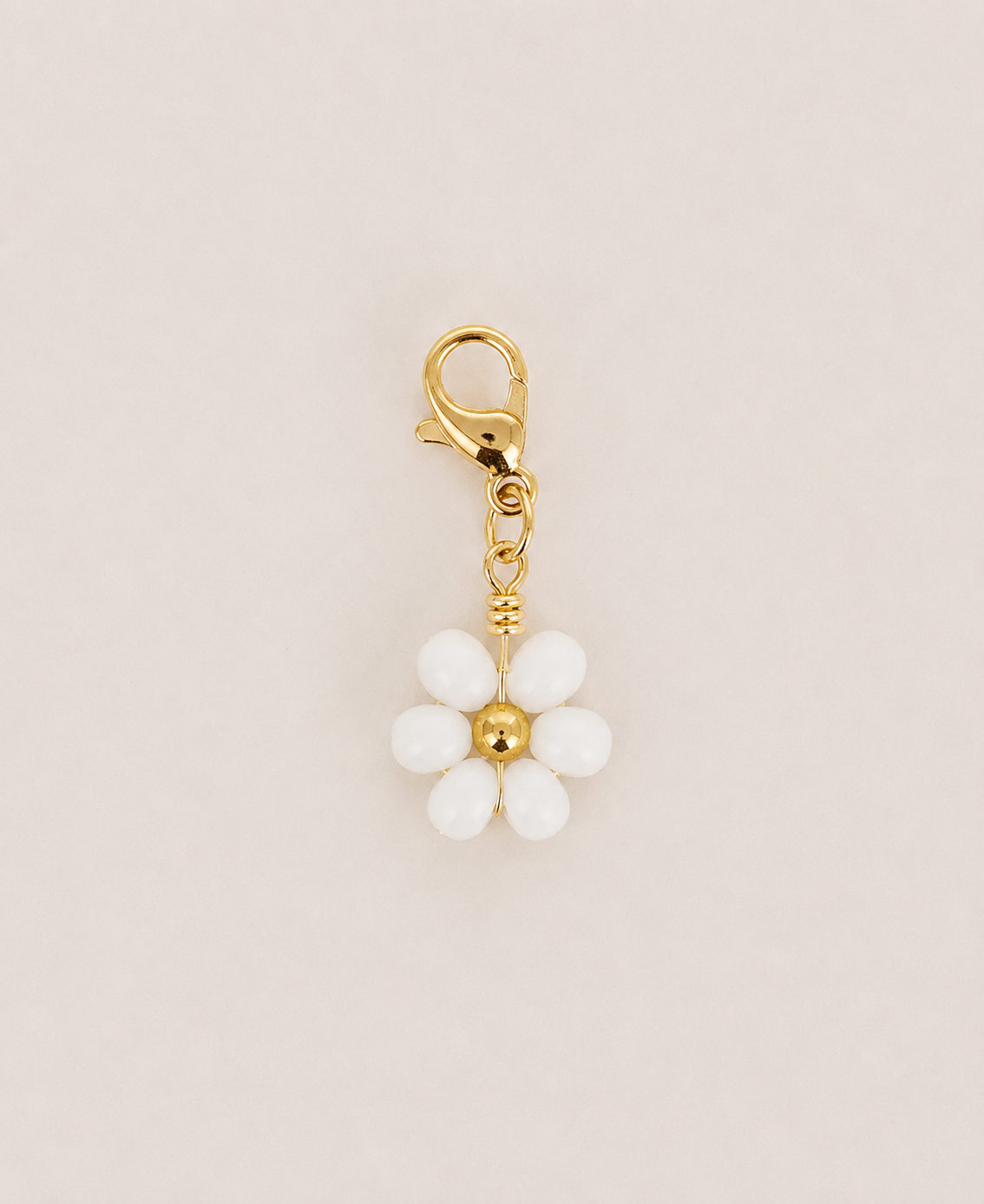Charms fleur en perles blanche