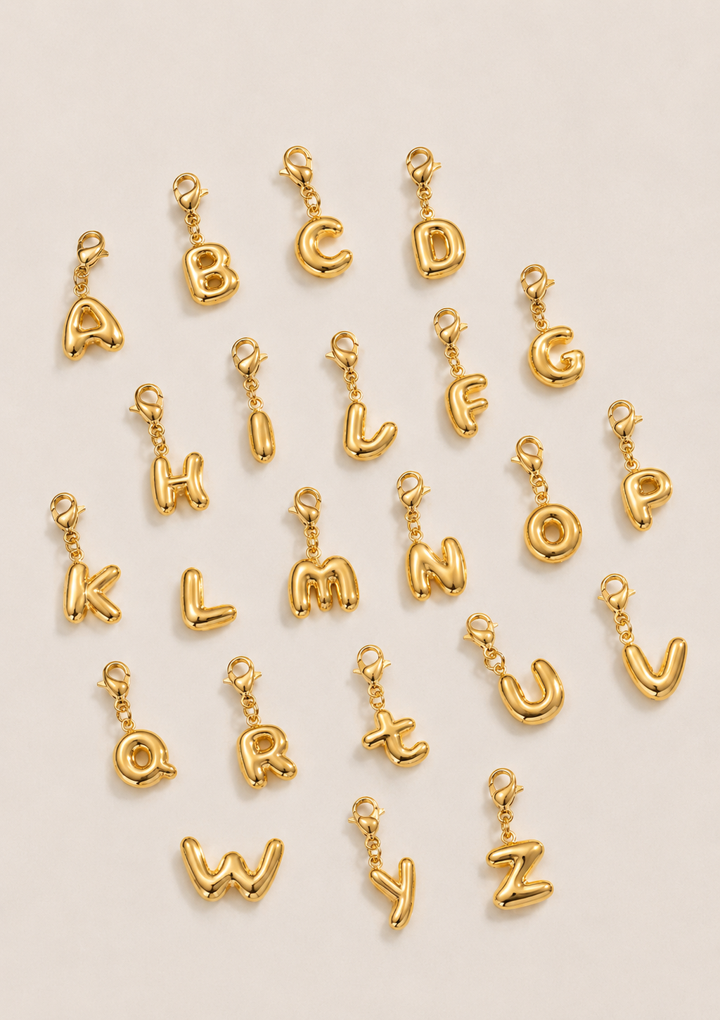 Charms alphabet bubble doré