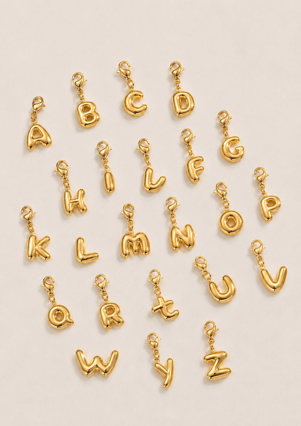 Charms alphabet bubble doré