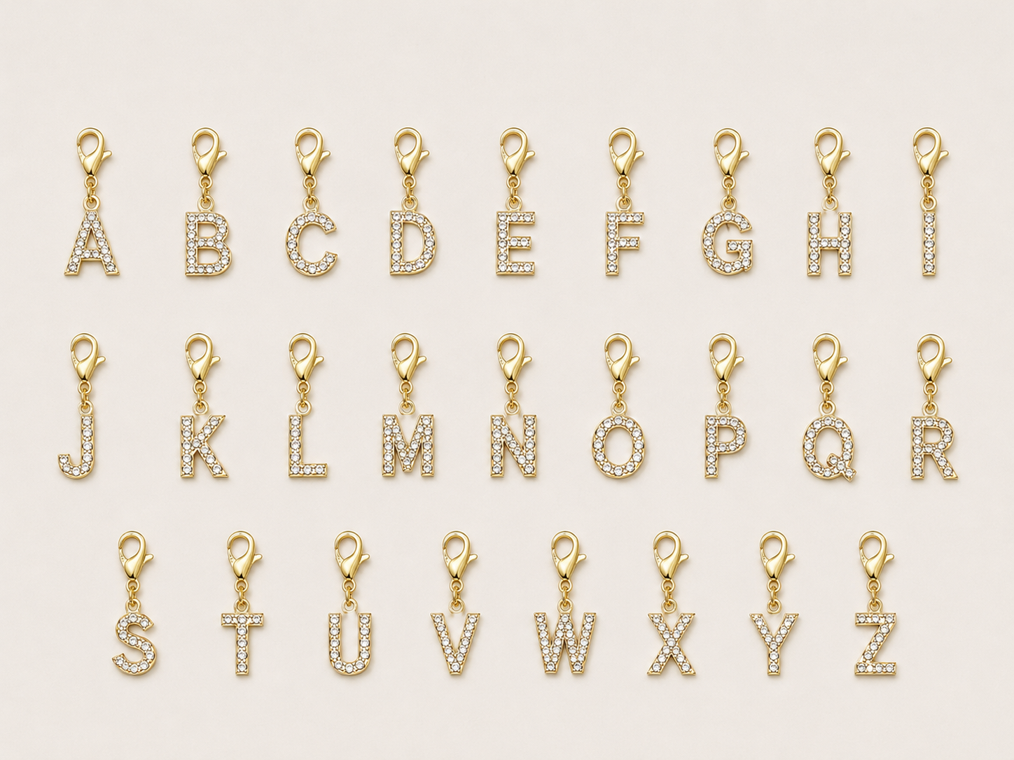Charms alphabet strass