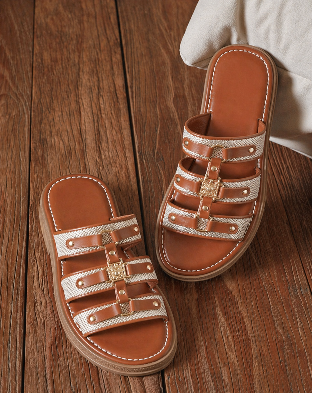 Sandale Maloa - beige und camel