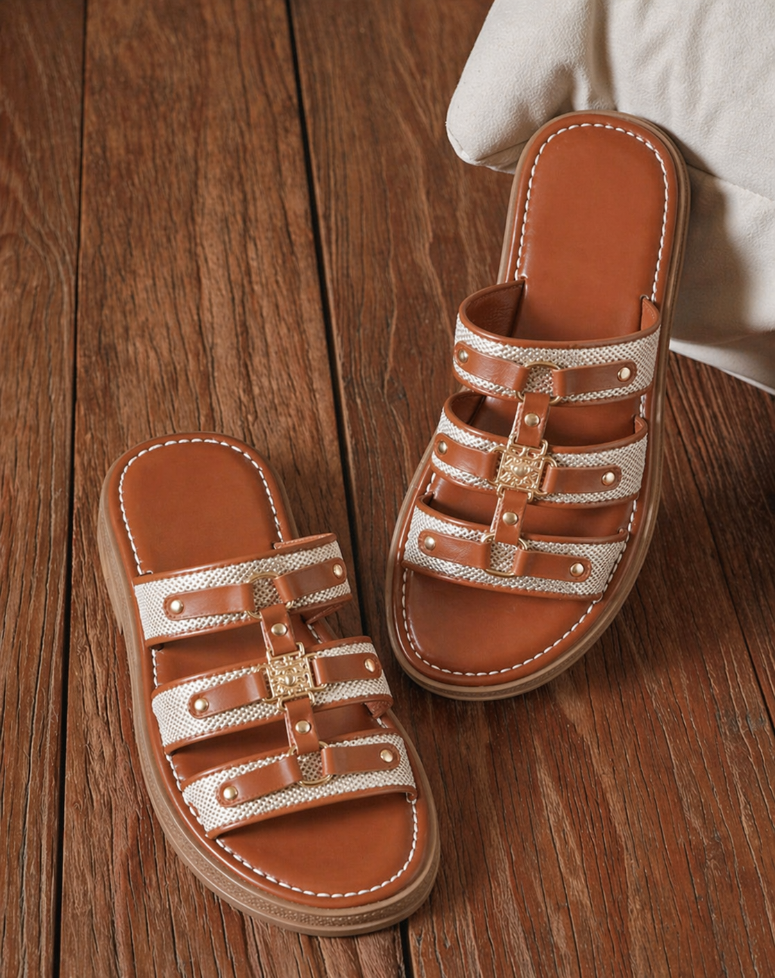 Sandale Maloa  - beige et camel