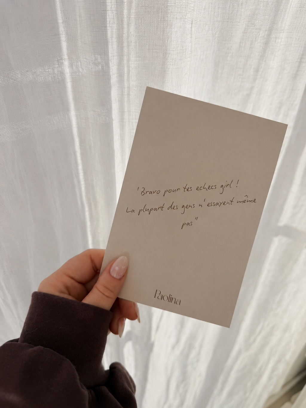 Carte « bravo pour tes échecs »