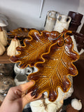Plateau feuille brun