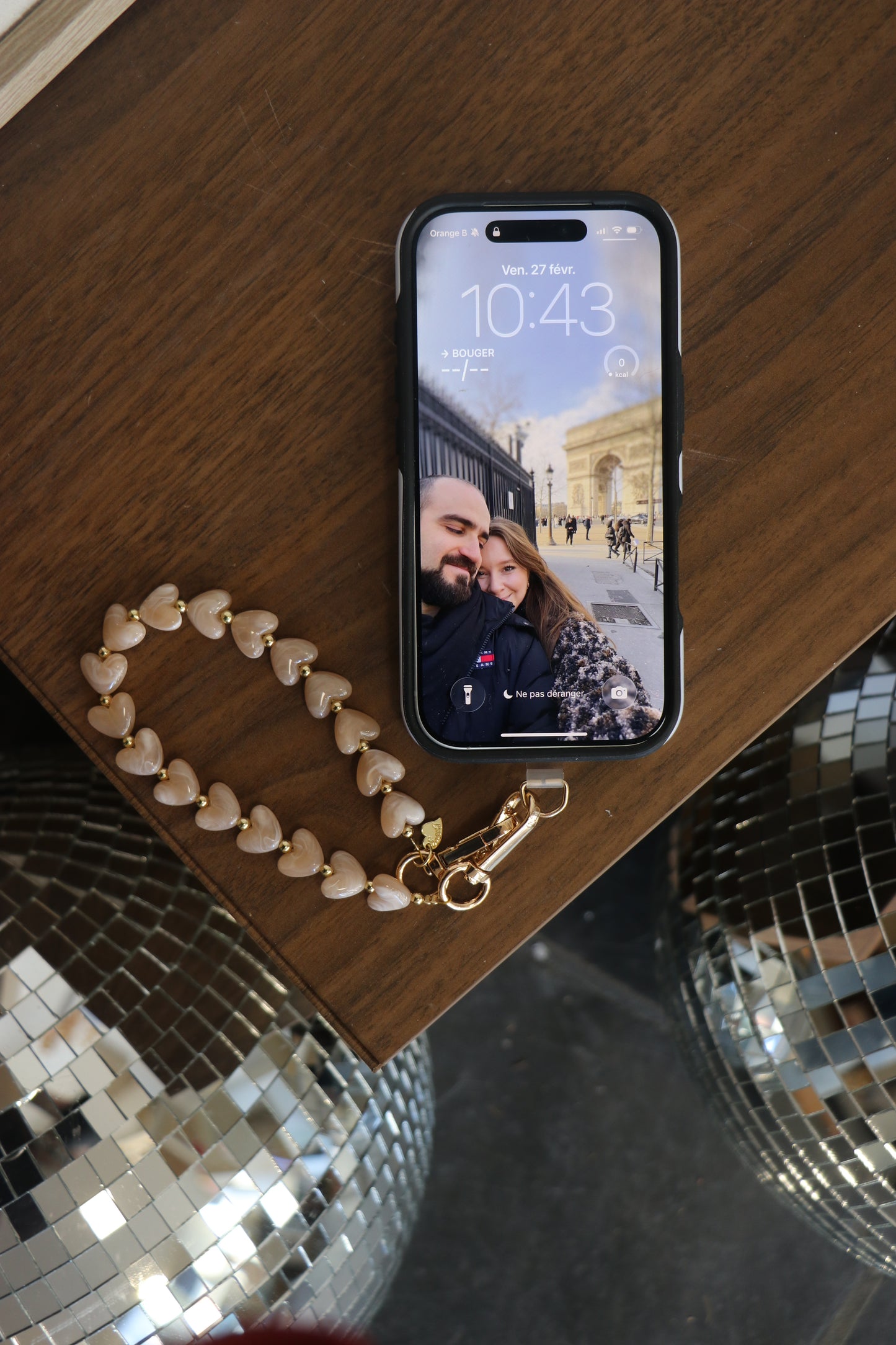 Cordeau de téléphone perles (TOUTES COULEURS)