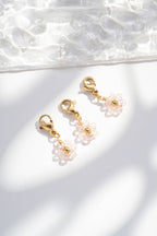 Lot de Trois Pendentifs Fleurs Colorées en Acier Inoxydable,: Rouge Orangé