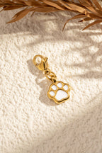 Lot 6 charm patte émaillés acier inoxydable doré multicoloré