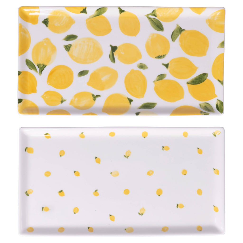 Rechteckiger Teller Fruit Life 2 Modelle 31,5 x 16,5 cm Zitrone