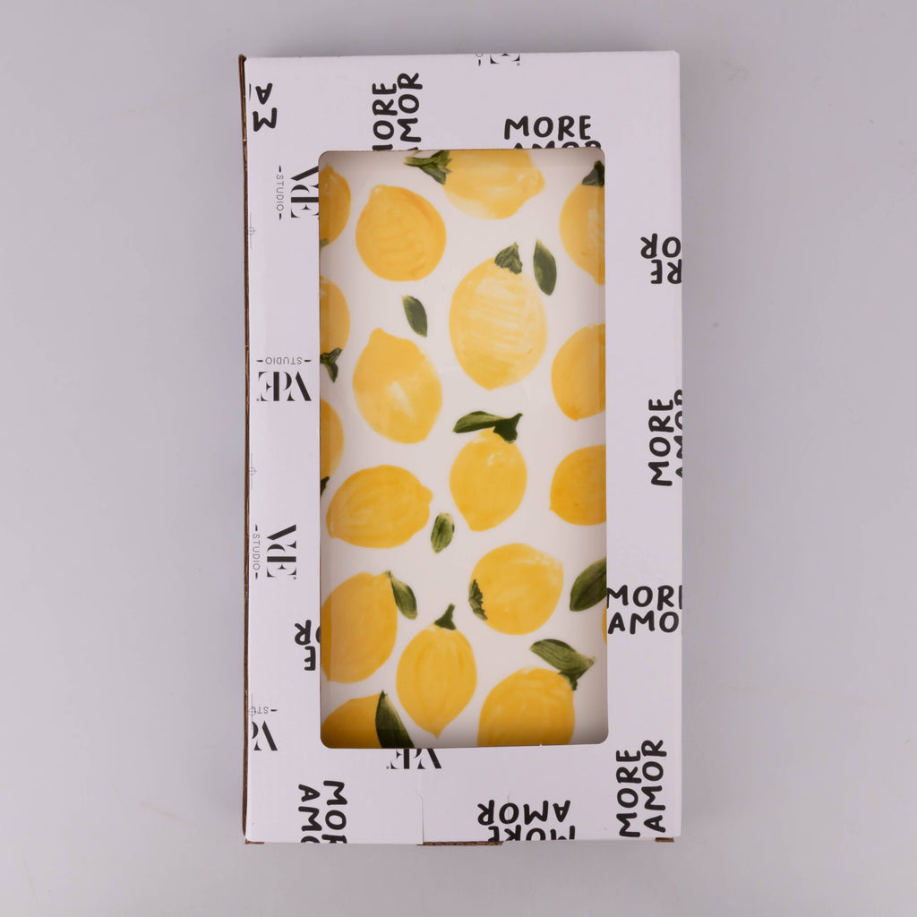 Rechteckiger Teller Fruit Life 2 Modelle 31,5 x 16,5 cm Zitrone