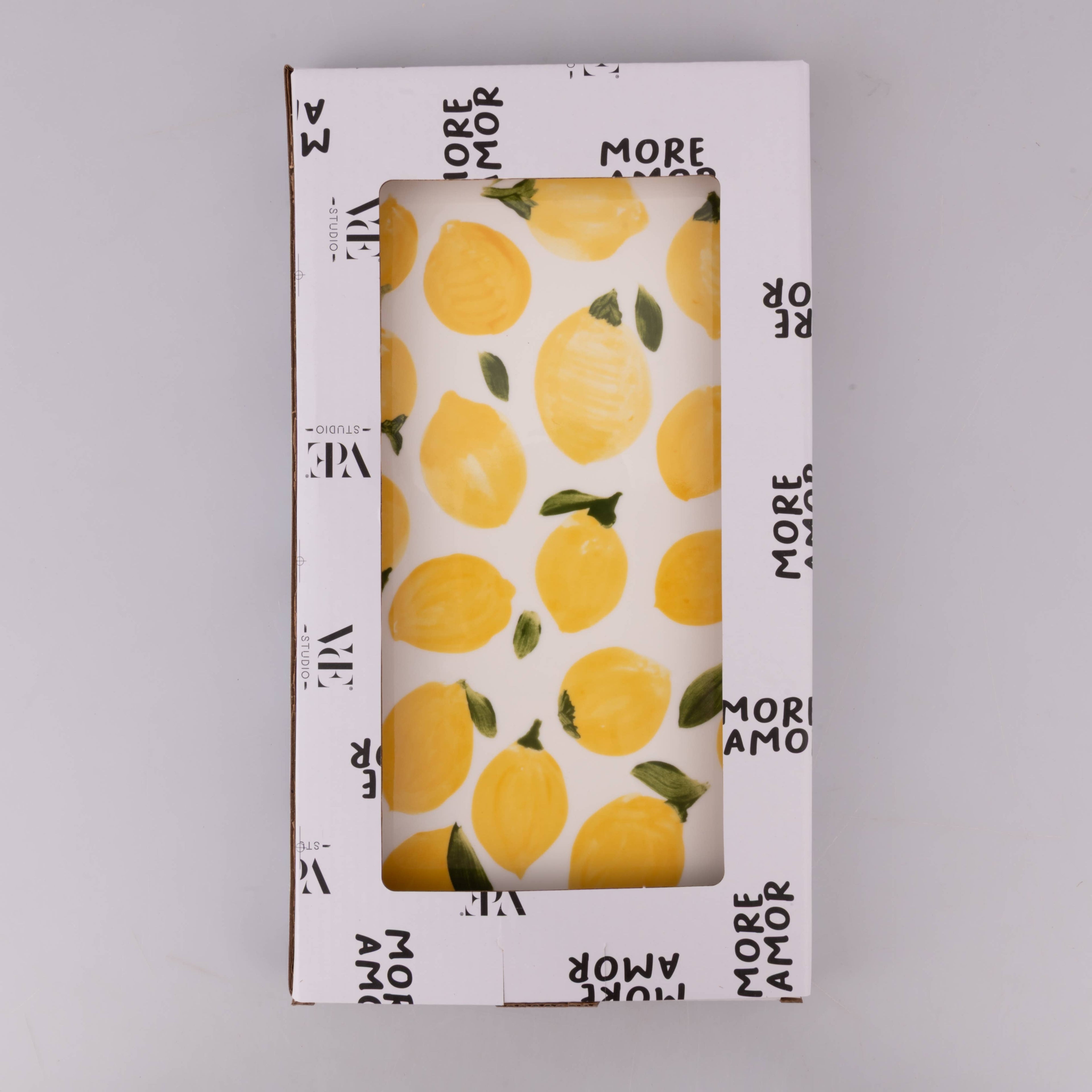 Rechteckiger Teller Fruit Life 2 Modelle 31,5 x 16,5 cm Zitrone